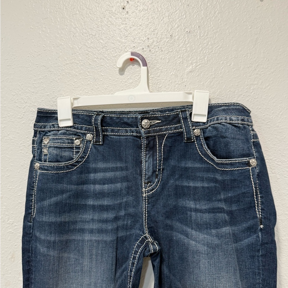 Miss Me Mid Rise Bootcut Jeans Dark Wash Size 31 Inseam 34 - Picture 7 of 7
